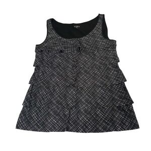 LOFT Black White Tiered Tank Top - Women’s XS